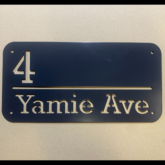 Classic Metal Address Sign - Simplistic